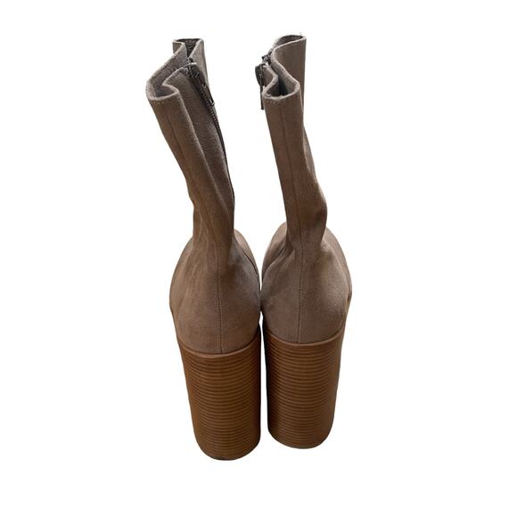 Jeffrey Campbell Mexique-3 Taupe Suede Platform Block Heel Bootie Size 8.5 - Picture 6 of 12
